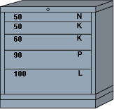 Bench High Modular Drawer Cabinet