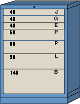 Counter High Modular Drawer Cabinet